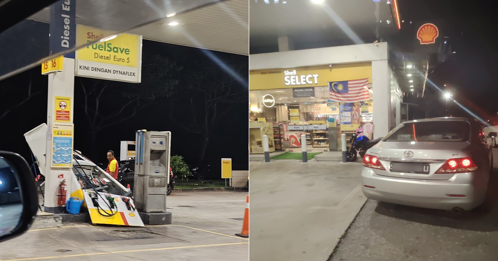のり burningso S'pore car allegedly drives off with fuel nozzle still attached