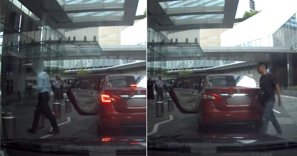 Ride-hailing passenger at Marina Bay Financial Centre alights without closing door, driver has to close it himself