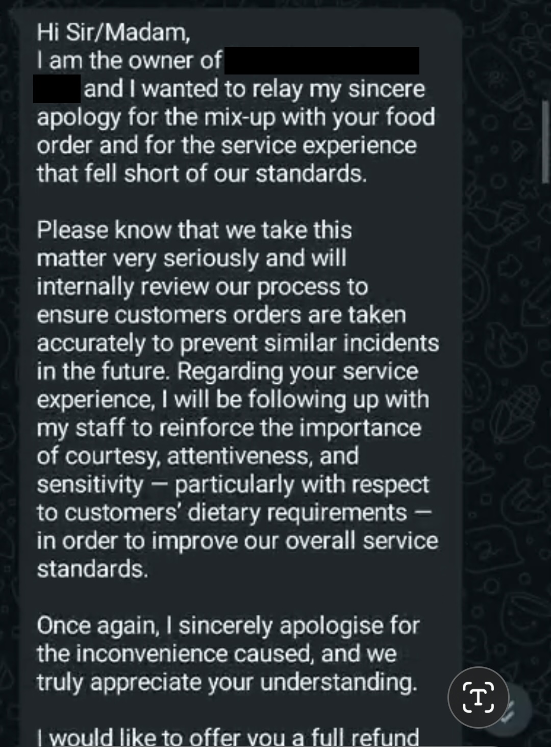 beef satay dispute