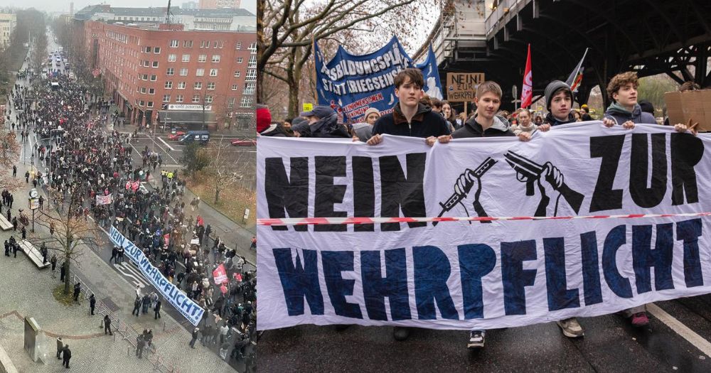 German youths protest after govt reintroduces military service for those over 18