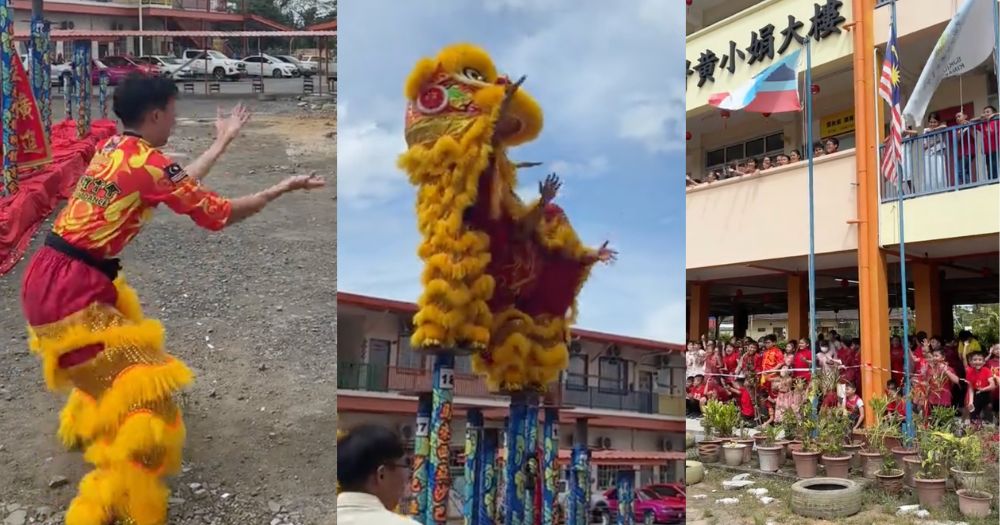 M'sia lion dance troupe does '6-7' meme during CNY performance, delighting students