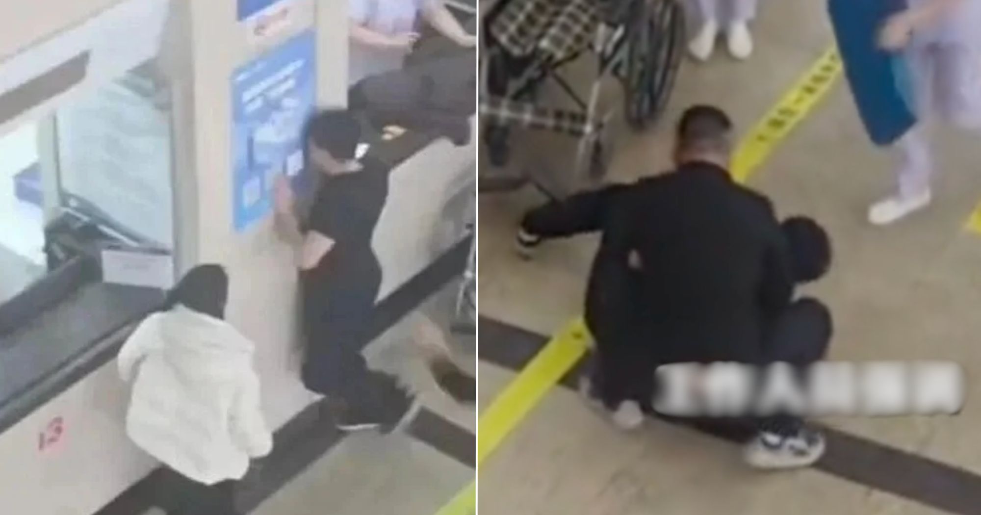 Man in China cries & bangs head on wall after male doctor examines pregnant wife at hospital