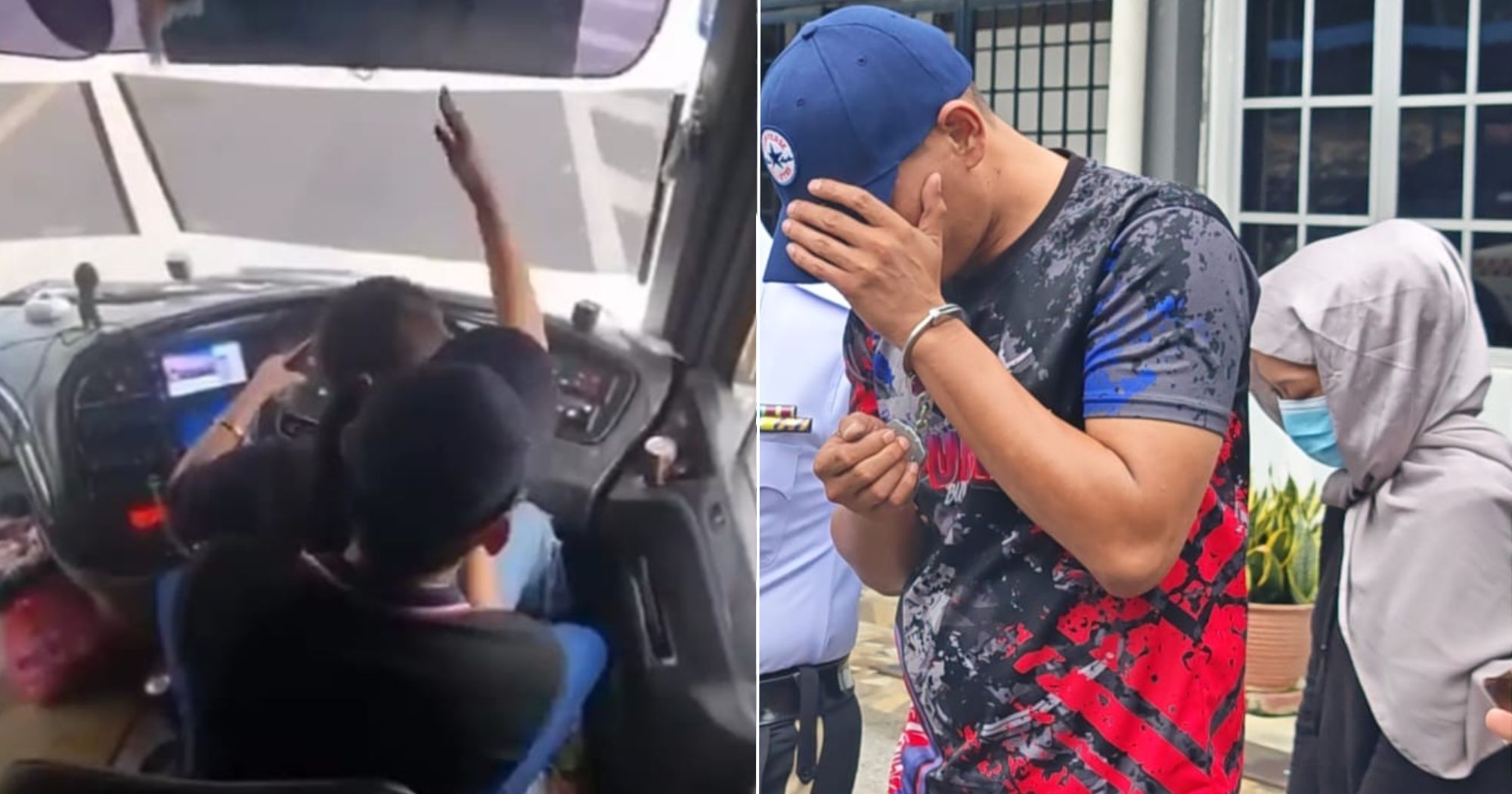 Married M'sia bus driver, 36, who let woman, 21, sit on his lap jailed 1 year & 6 months respectively