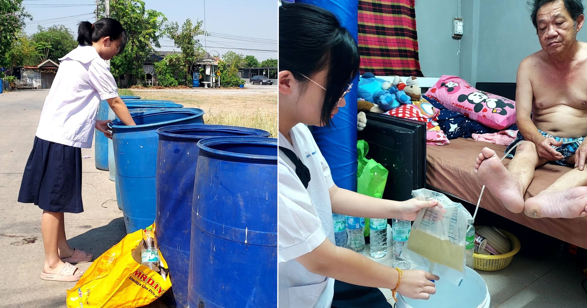 Thai girl, 15, who collects plastic bottles to support family, donates part of fundraised money to those in need