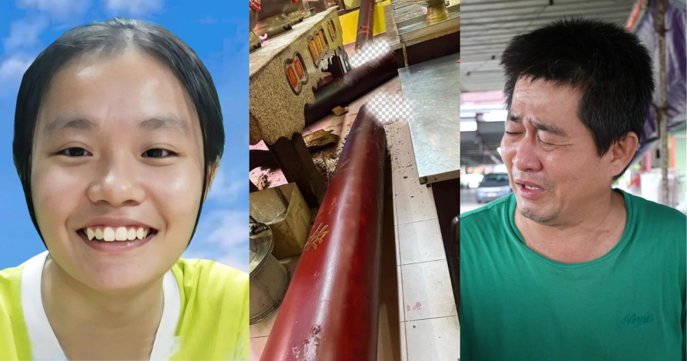 'Why didn't the Gods protect my daughter': Father of M'sia teen who died after 1,000kg wooden beam fell on her while she was helping clean temple