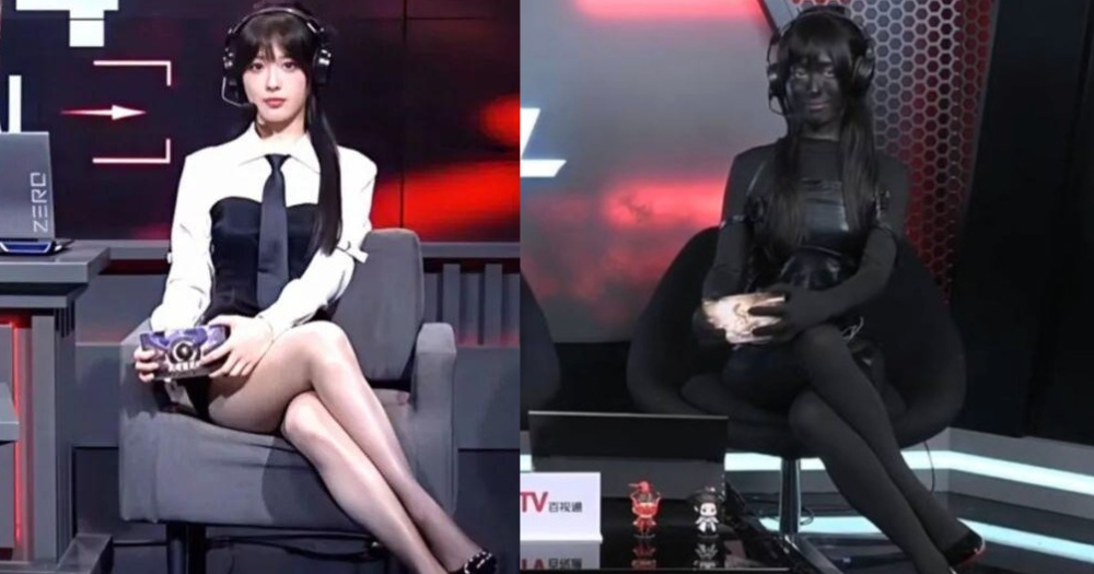 Chinese esports host criticised for 'revealing' dress, responds by painting herself completely black