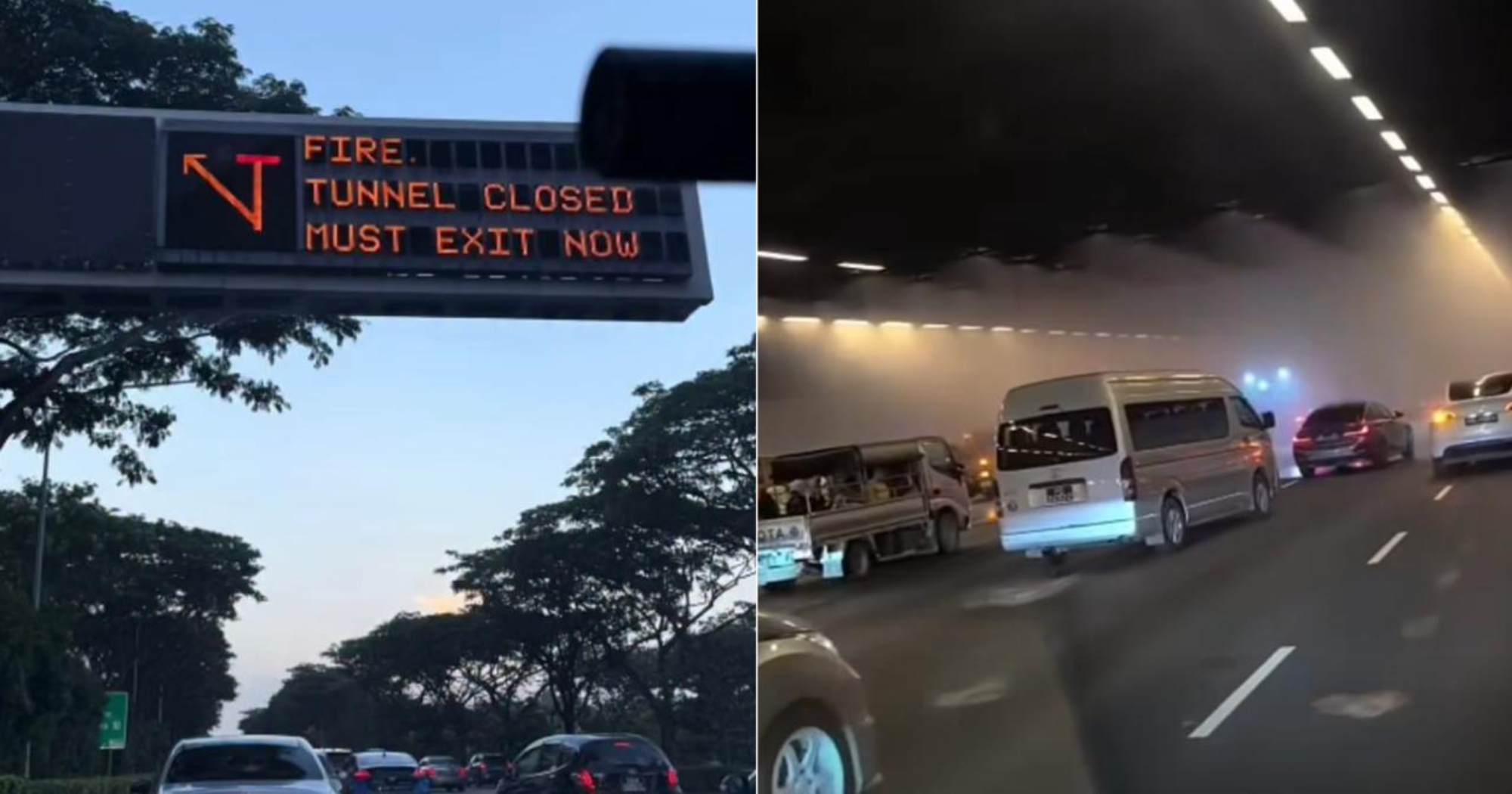 Lorry wheel fire triggers MCE tunnel sprinkler system