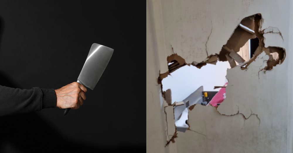 S'porean man, 23, hacks parents' bedroom door with cleaver & golf club, threatens to kill them over money dispute