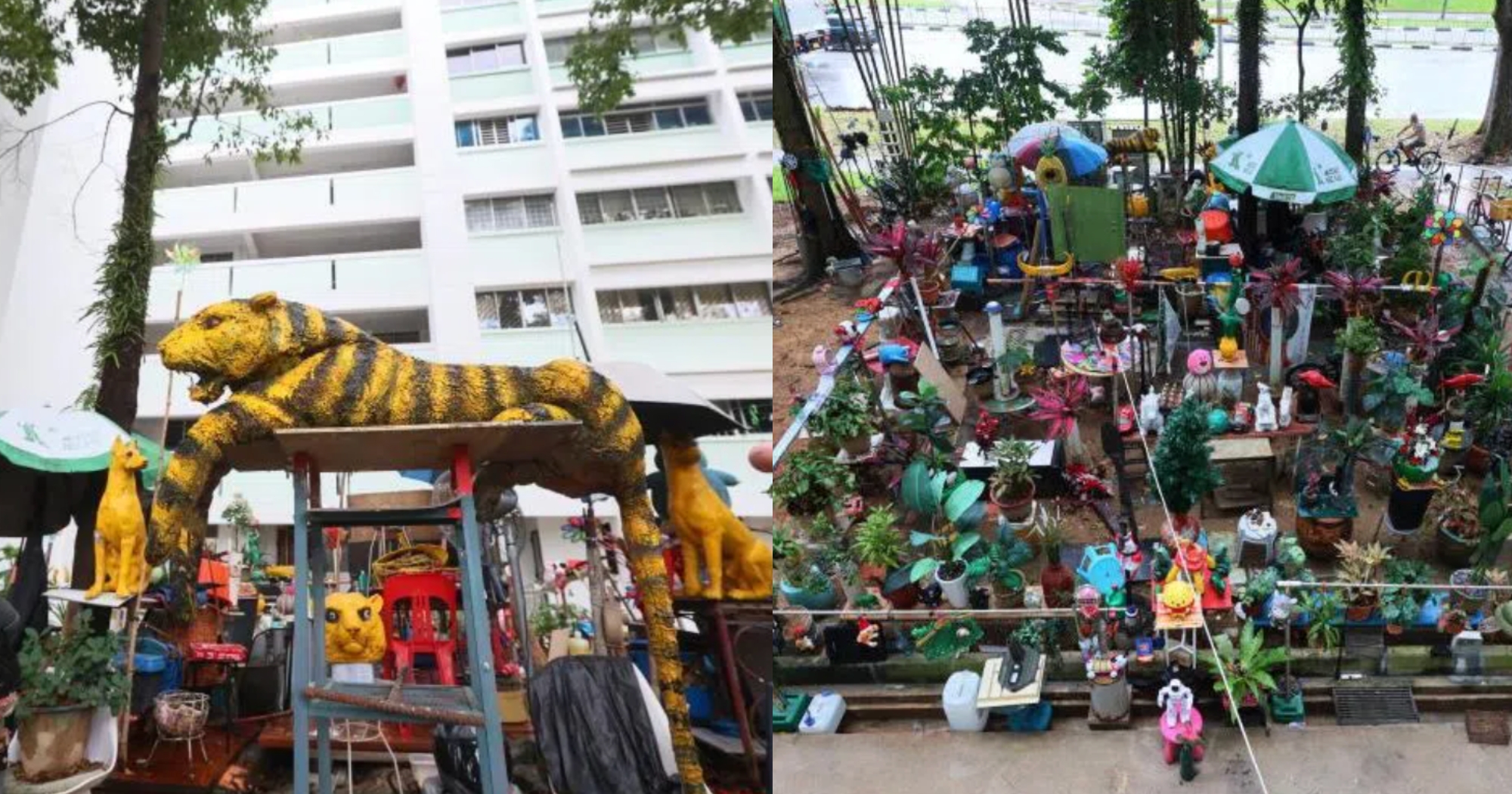 S'pore man, 69, builds 'mini Haw Par Villa' in Woodlands, new neighbour takes issue with items in shared space