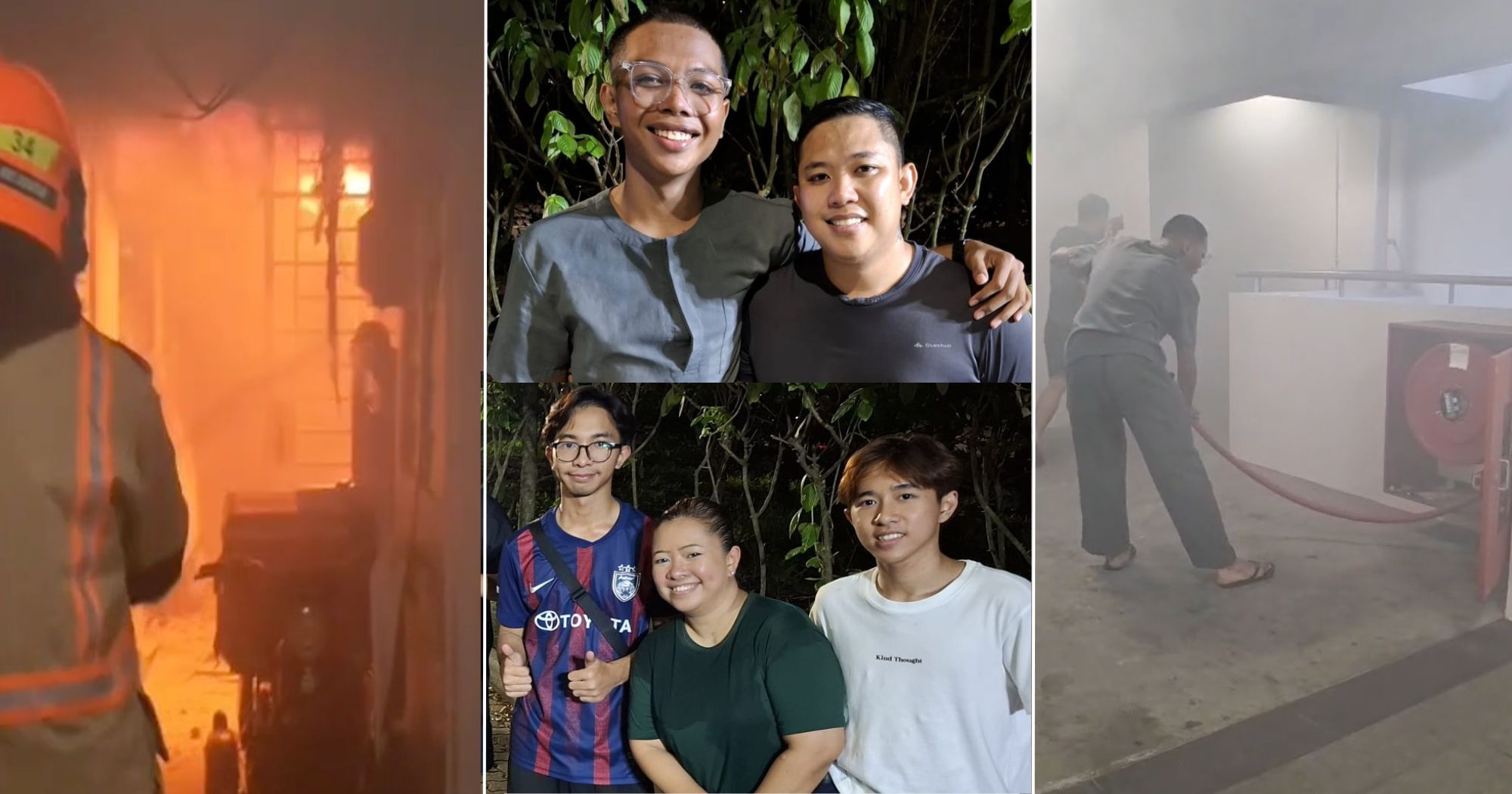 2 flats on different floors in Punggol block catch fire in 1 night, 1 family & 2 others rushed to help twice