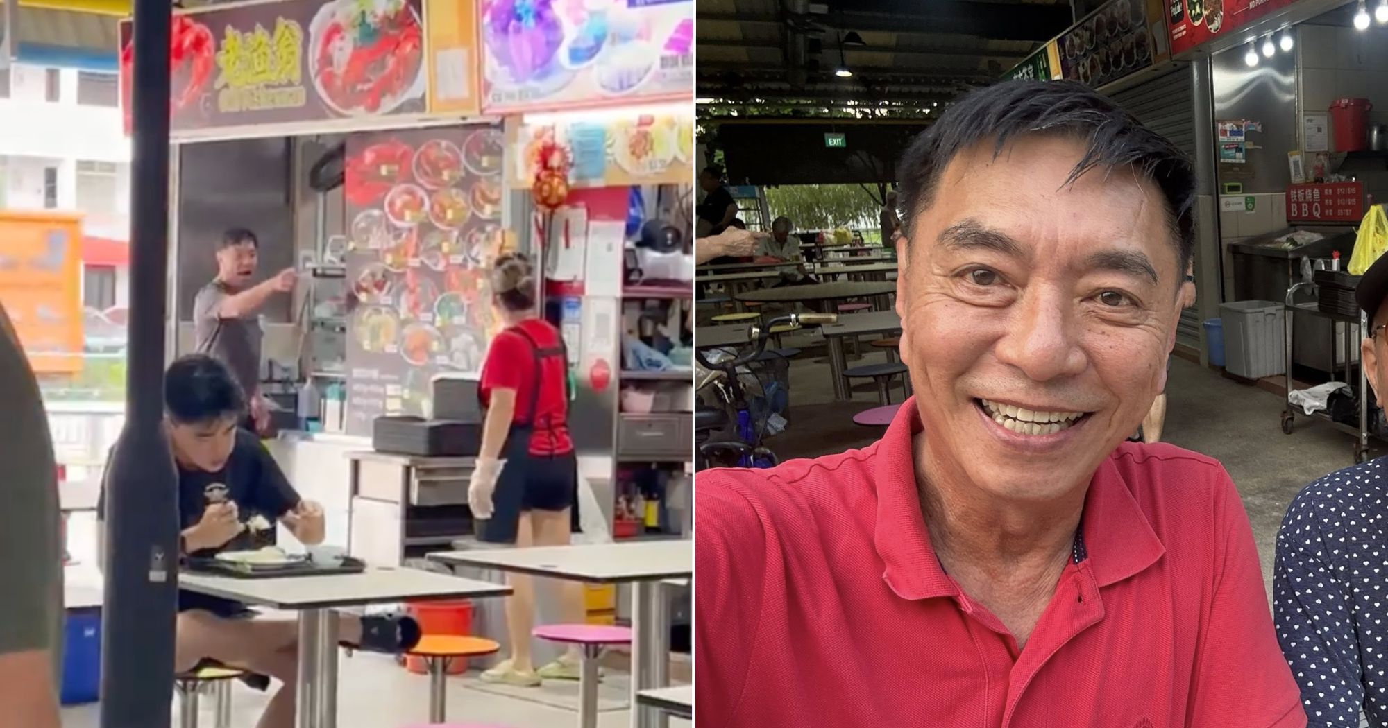 Ex-actor Huang Yiliang, 64, seen arguing with neighbouring hawker 2 months after opening stall