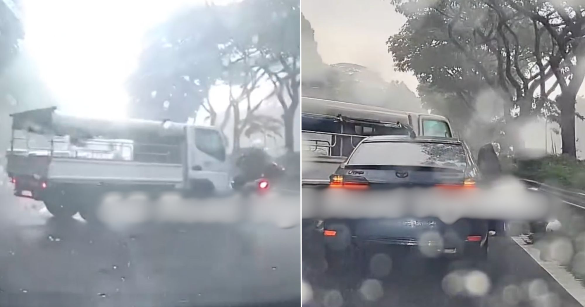Lorry driver, 31, seen skidding from leftmost to rightmost lane along BKE & hitting motorcyclist