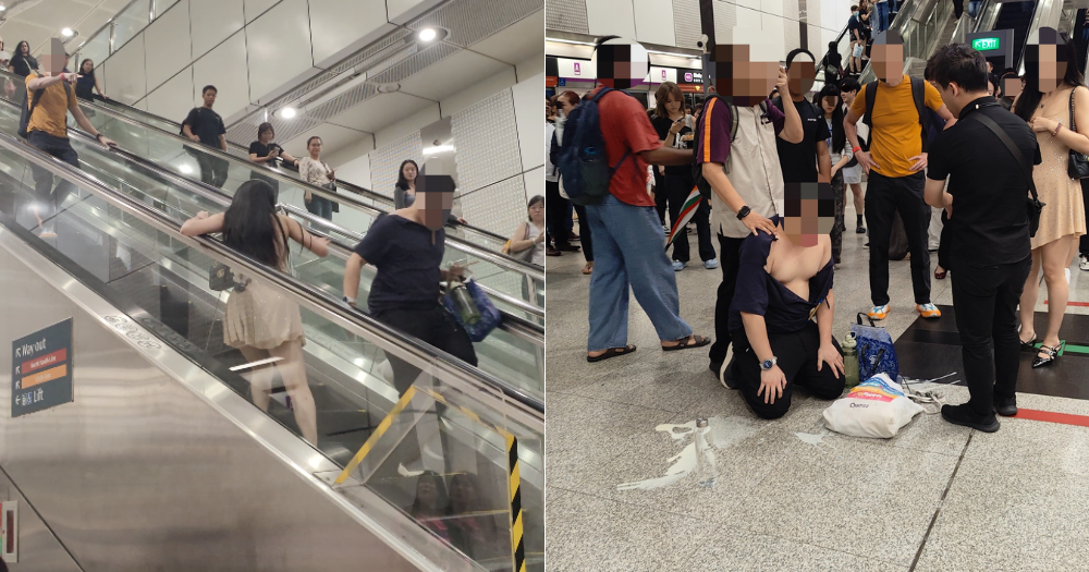 Man, 30, accused of taking upskirt video of woman at Dhoby Ghaut MRT tries to run away, apprehended by public
