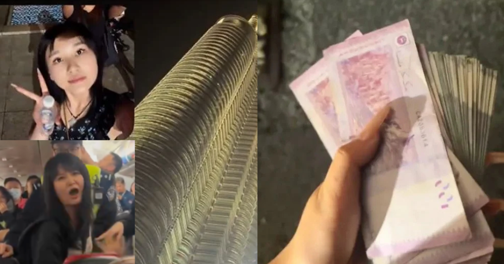 'Gucci bag lady' removed from AirAsia flight livestreams herself in M'sia with thick stack of Ringgit