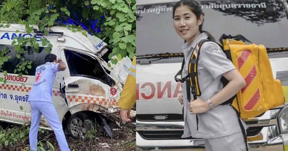Thai medical emergency worker dies on duty after ambulance crashes in heavy rain