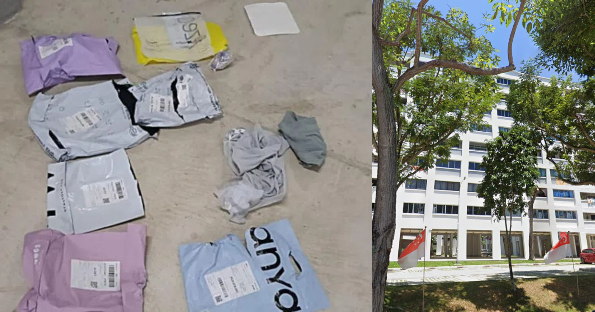 Parcels to be delivered left at Bishan void deck in front of CCTV cam but still get stolen