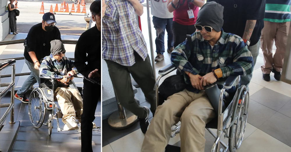 M'sian rapper Namewee acquitted of drug possession charges, in wheelchair at court due to leg injury