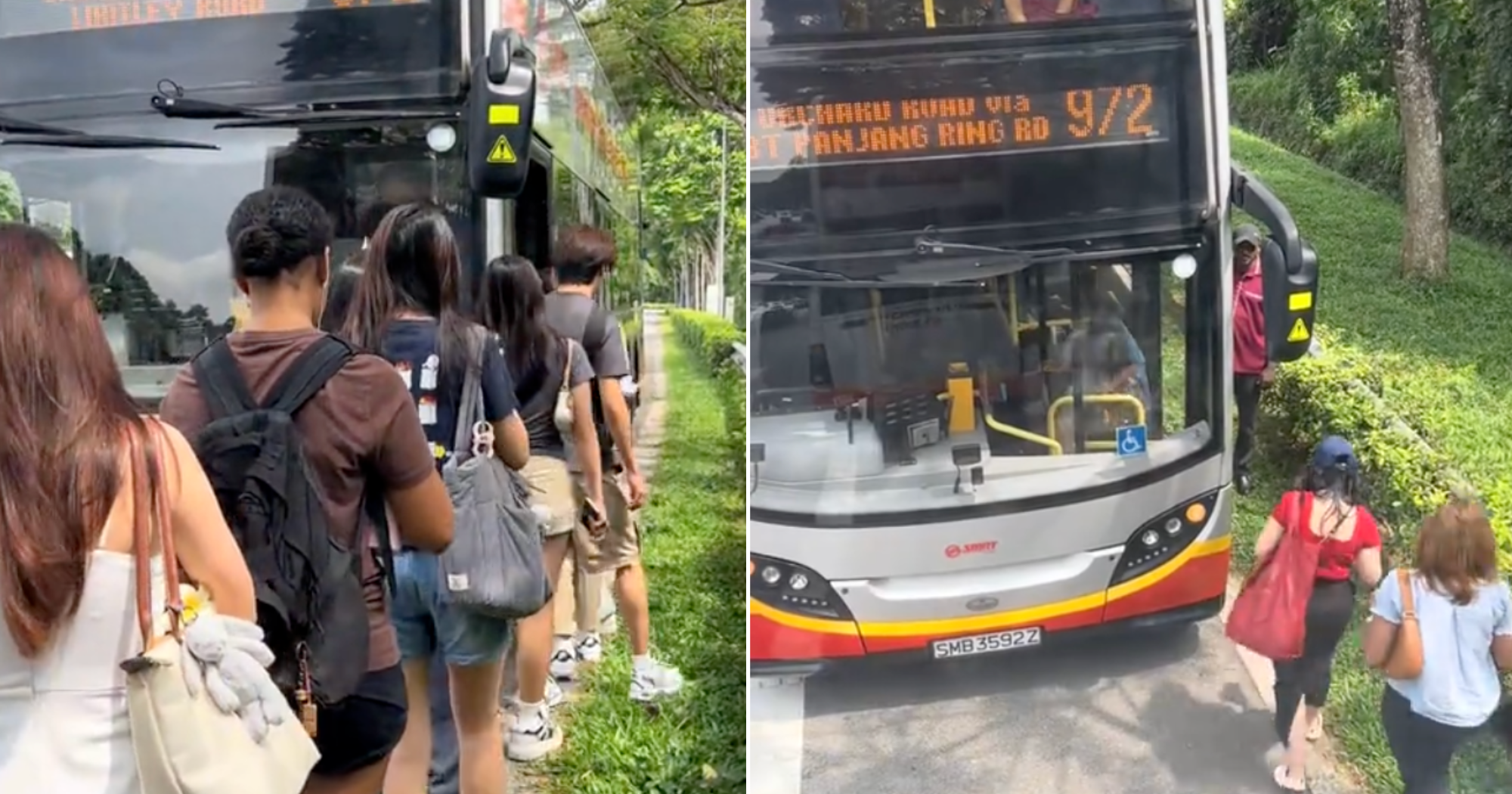 Passengers get off SMRT bus on PIE, next bus suffe