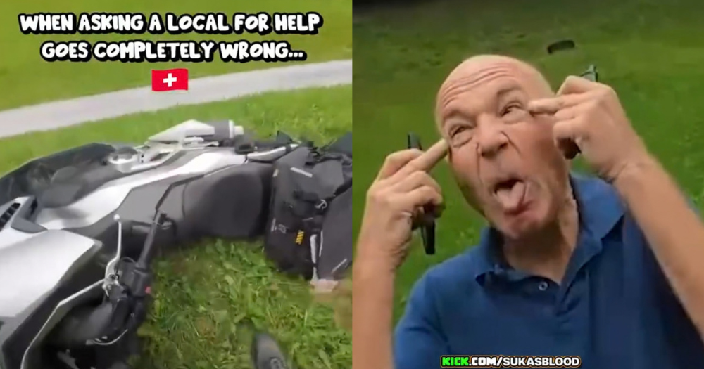 S'porean man, 37, has bike trouble in Switzerland, asks local for help, met with racist gesture - Mothership