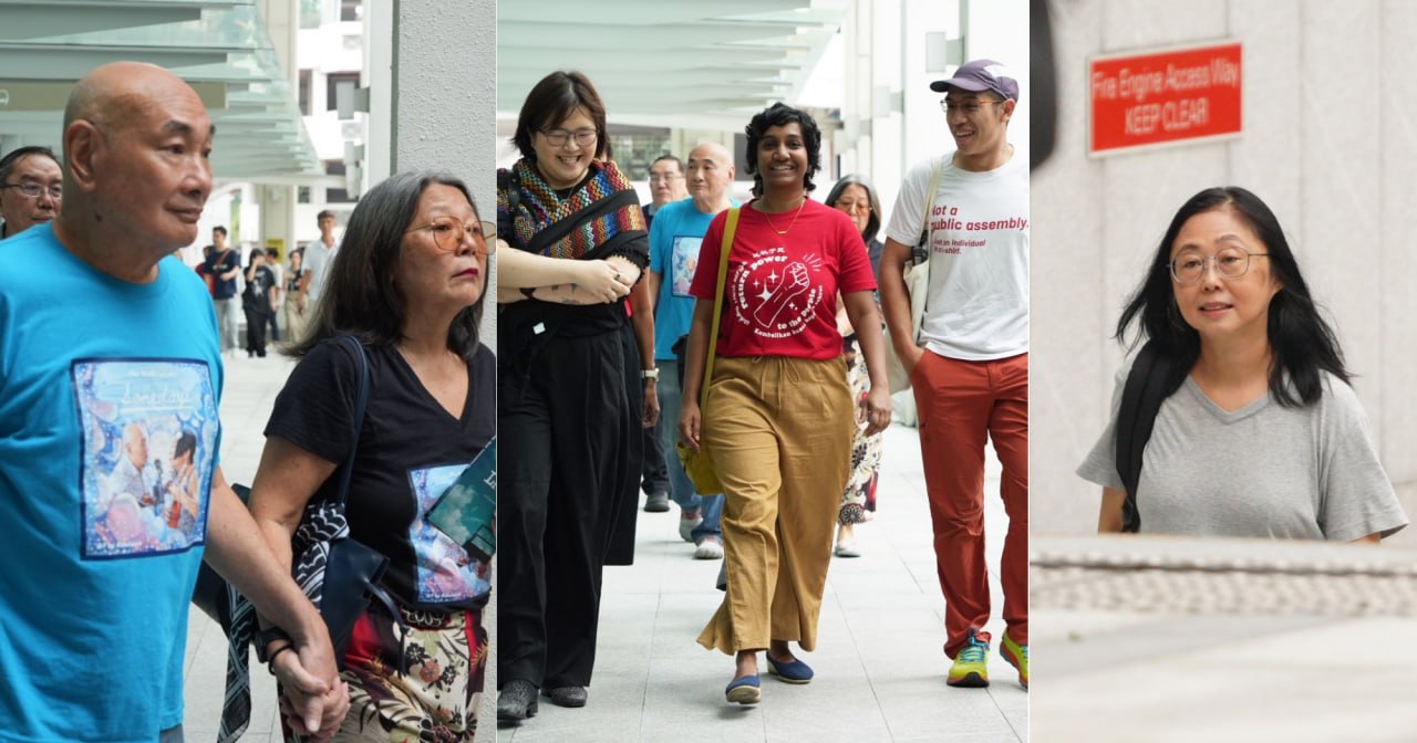 S'porean actors Lim Kay Siu & Neo Swee Lin among 6 charged for public assembly without permit at Changi Prison & outside State Court - Mothership
