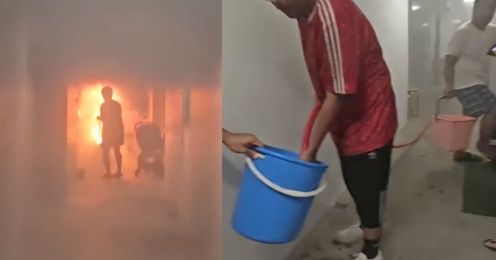 'Really love the Kampung spirit': Neighbours put out Woodlands HDB corridor fire before SCDF arrived - Mothership