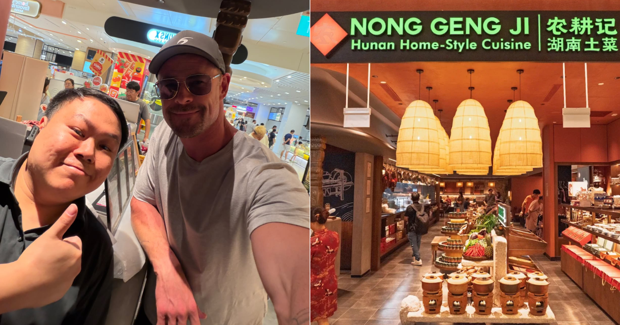 Chris Hemsworth dines at Nong Geng Ji at Jewel Changi Airport, manager requests photo - Mothership